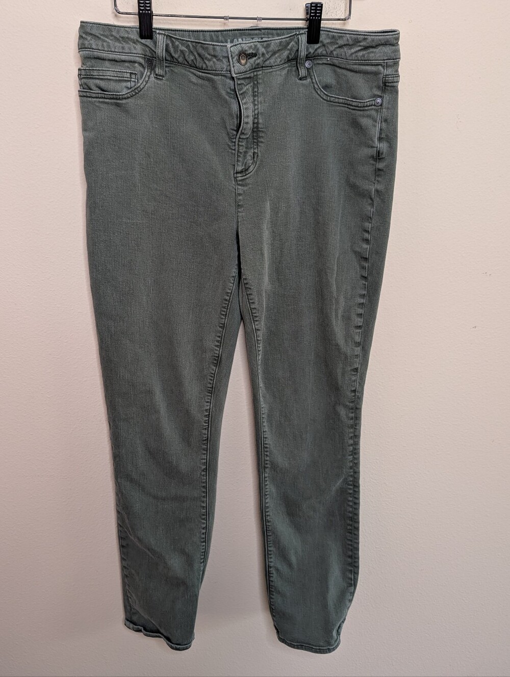 Lands' End Olive Green Skinny Jeans Size 14
